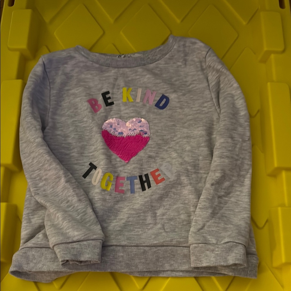 Gray Kids Shirt with Colorful Heart Design